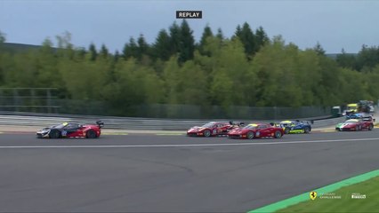 Ferrari Challenge Europe Copa Shell 2023 Spa Race 1 Start Kamstrup Big Crash