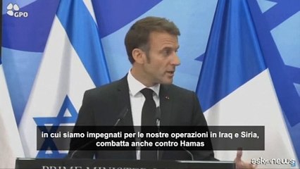 Macron incontra Netanyahu: "Serve una coalizione contro Hamas"
