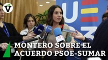 Irene Montero dice no conocer los detalles del acuerdo entre PSOE y Sumar y evita valorarlo