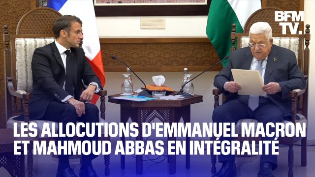 Une vie palestinienne vaut une vie française, qui vaut une vie israélienne Les allocutions d'Emmanuel Macron et Mahmoud Abbas en intégralité