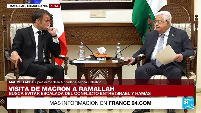 Macron resalta que Hamás no representa a los palestinos ; Abbas exige cese al fuego inmediato