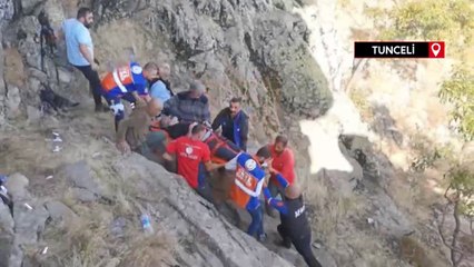 Tunceli'de kayalıklardan düşen kişi hastaneye kaldırıldı