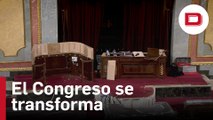 El hemiciclo del Congreso se transforma para la jura de la Constitución de la Princesa Leonor
