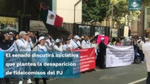 No paran las manifestaciones del Poder Judicial, ahora bloquean el Senado y San Lázaro