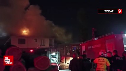 Tokat'ta kereste imalathanesi alevlere teslim oldu