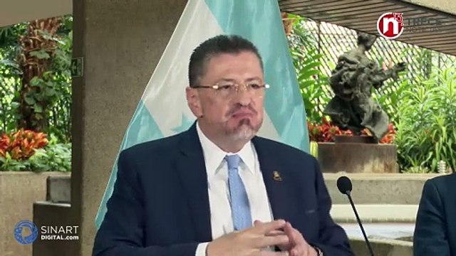 Conferencia de prensa sobre temas migratorios entre autoridades de Costa Rica y Honduras.