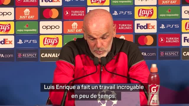 Gr. F - Pioli : Luis Enrique a fait un travail incroyable au PSG