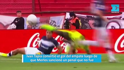 Ivan Tapia convirtió el gol del empate luego de que Merlos sancionó un penal que no fue