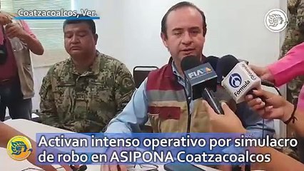 Activan intenso operativo por simulacro de robo en ASIPONA Coatzacoalcos