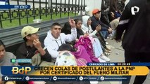 Cercado de Lima: largas colas por certificado de fuero militar