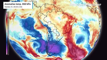 Fuerte ingreso de aire frío al país