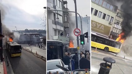 Beykoz'da İETT otobüsünde yangın