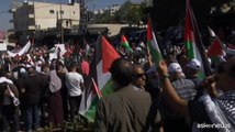 Medio Oriente, manifestazione pro-Palestina a Ramallah, in Cisgiordania