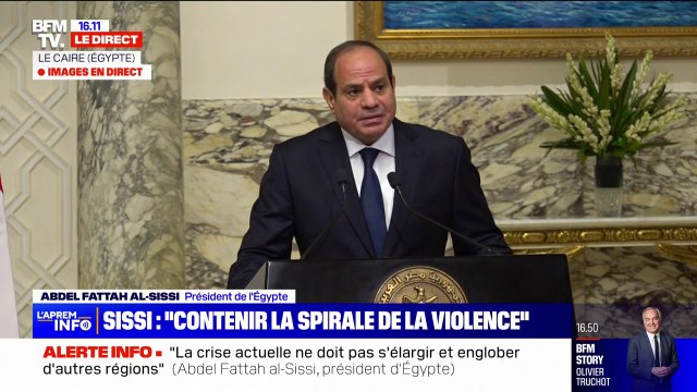 Israël/ Gaza: L'objectif de la guerre déclarée, c'est de liquider le mouvement Hamas, les factions armées qui se trouvent dans le bande de Gaza affirme le président égyptien, Abdel Fattah al-Sissi