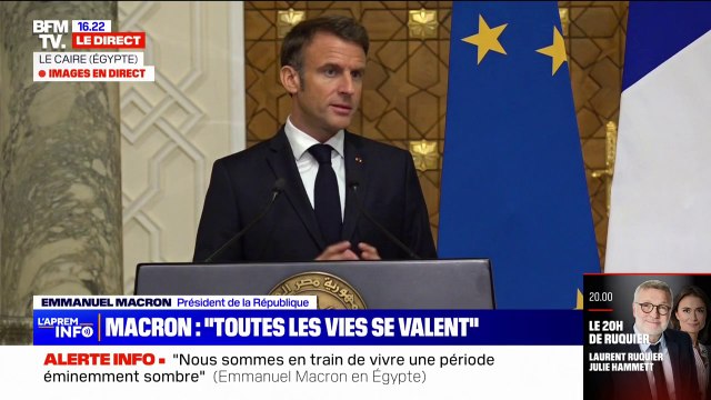 Emmanuel Macron: Il nous faut agir de manière décisive aujourd'hui pour parvenir enfin à la solution de deux États, Israël et la Palestine