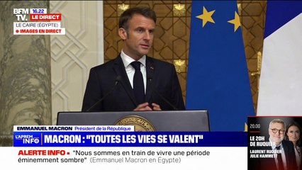 Emmanuel Macron: "Il nous faut agir de manière décisive aujourd'hui pour parvenir enfin à la solution de deux États, Israël et la Palestine"