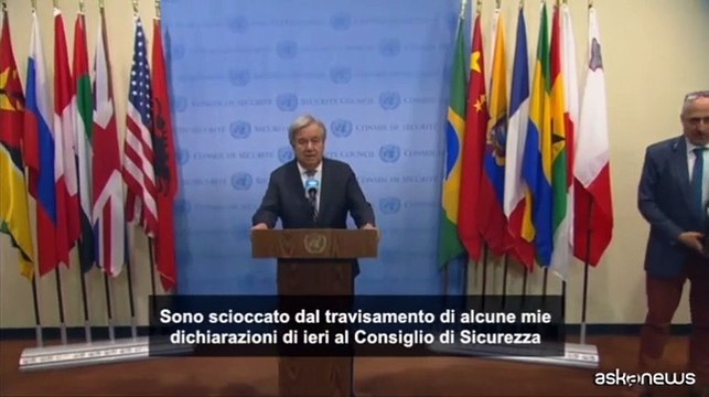 Guterres (Onu): sono scioccato, travisate mie dichiarazioni su Hamas