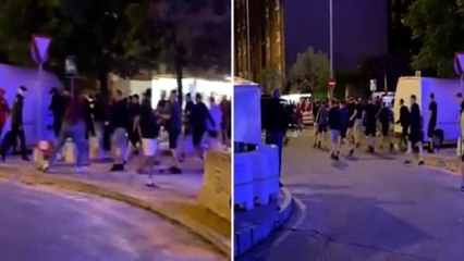 Biris Norte y Arsenal Hooligans la liaron en la previa