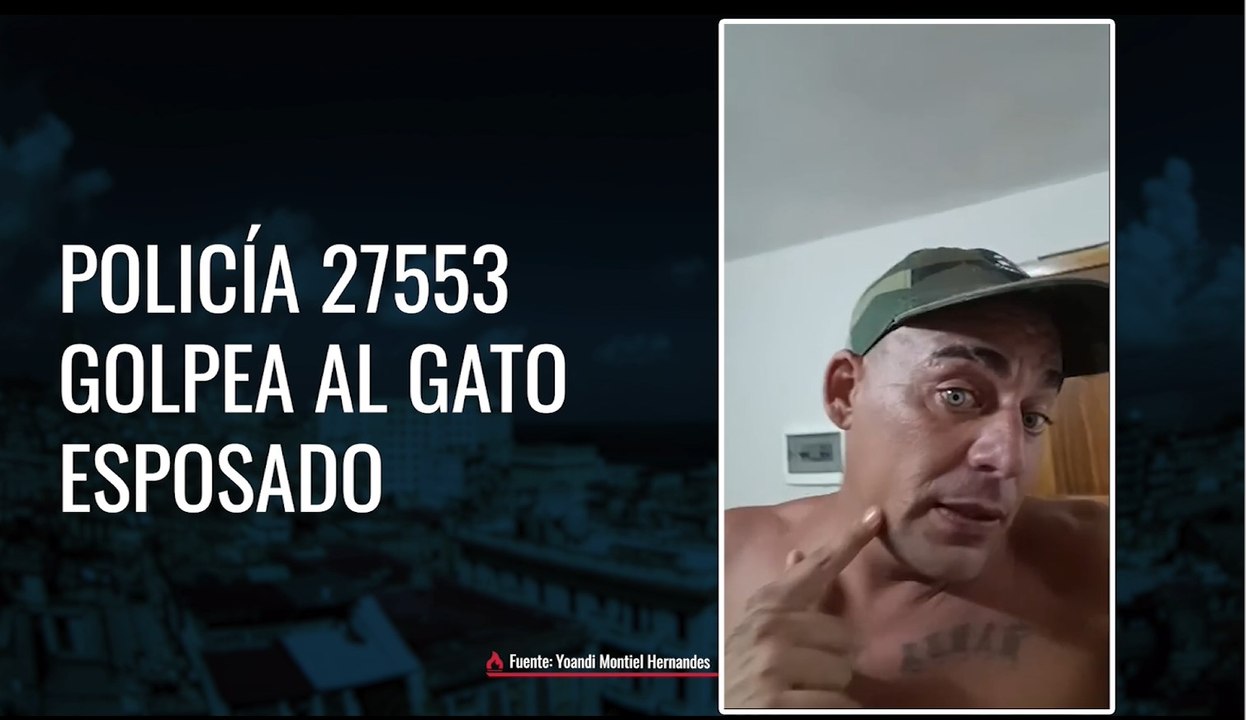 Policía 27553 golpea al gato esposado