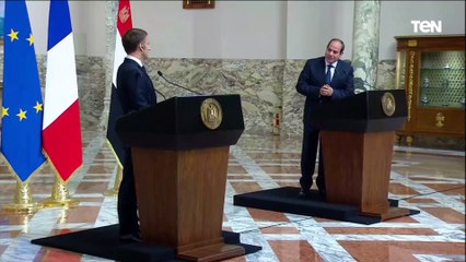 المؤتمر الصحفي المشترك مع الرئيس عبدالفتاح السيسي والرئيس الفرنسي إيمانويل ماكرون