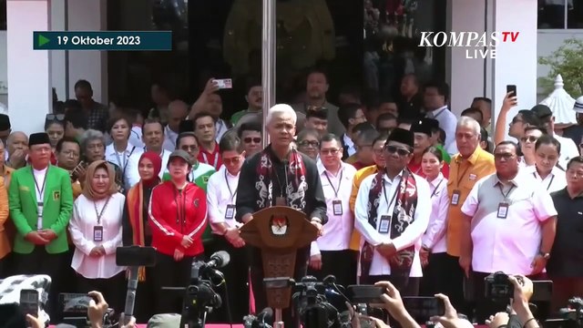 [FULL] Kumpulan Pidato Anies Baswedan, Ganjar Pranowo, Prabowo Subianto usai Daftar KPU
