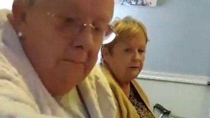 'Jump Scare!' - Woman shows her best friend that pranks know no age!