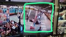 VIDEO: चलती ट्रेन पर चढ़ते फिसला यात्री, आरपीएफ जवान ने बचाई जान