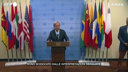 Guterres: "Falso che abbia giustificato il terrorismo di Hamas"