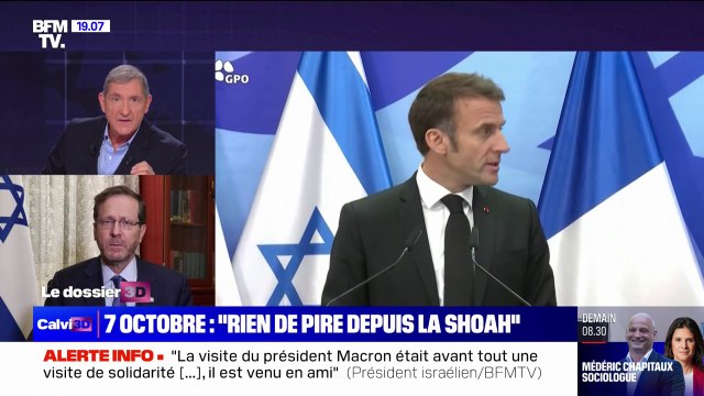 Isaac Herzog (président d'Israël): Quand on veut me parler d'une solution à deux États, est-ce qu'on peut d'abord me garantir ma sécurité, que la nation voisine ne va pas reproduire les mêmes atrocités?