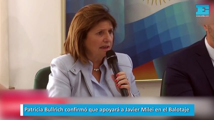 Patricia Bullrich confirmó que apoyará a Javier Milei en el Balotaje