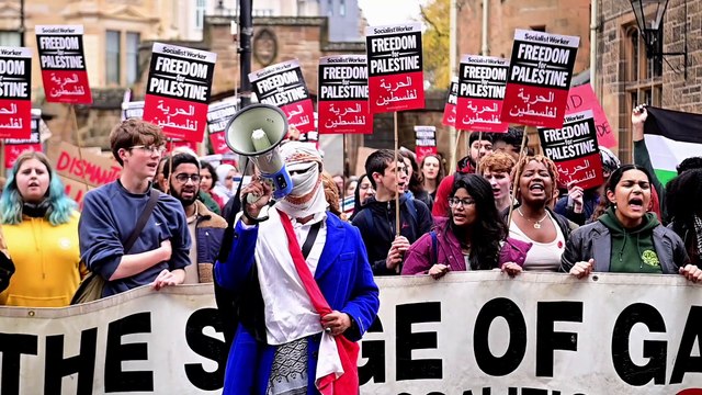 University of Glasgow students march through campus in solidarity with Palestine