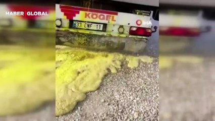 Batman’da asit taşıyan tırda sızıntı meydana geldi