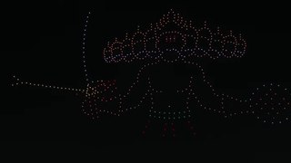 Light & Sound Show of 600 Drones on Durga Puja at Park Circus in Kolkata