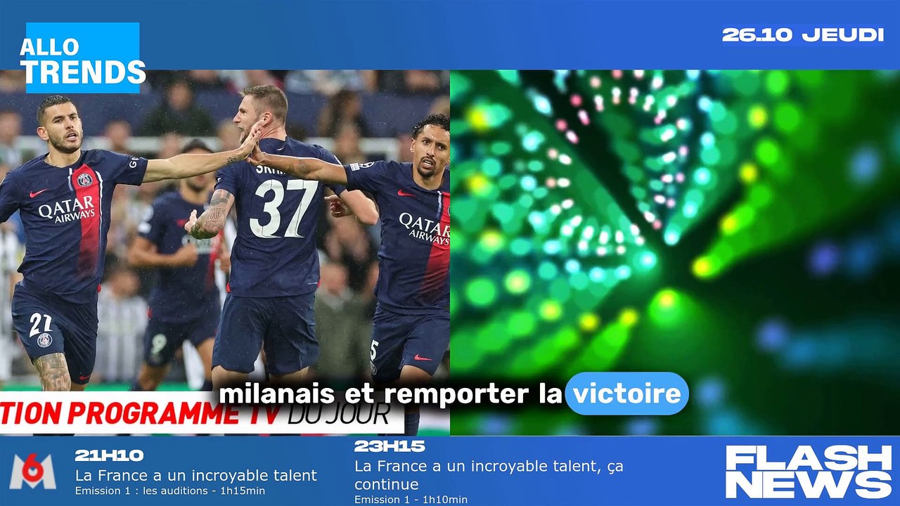OK. "Match au sommet entre le Paris-SG et le Milan AC, retour en force de Booder... quoi regarder ce soir à la télé ?"