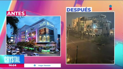 Huracán “Otis” destruye la fachada de Galerías Diana