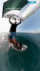 Whale of a time: wing surfer's wild encounter with humpback