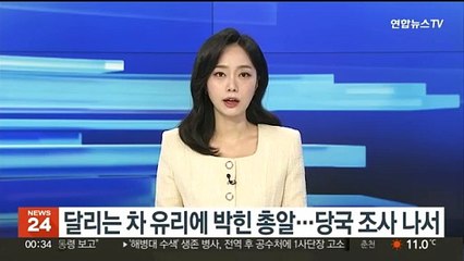 달리는 차 유리에 박힌 총알…당국 조사 나서