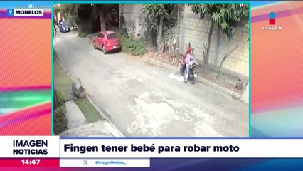 Fingen tener un bebé para robar una moto