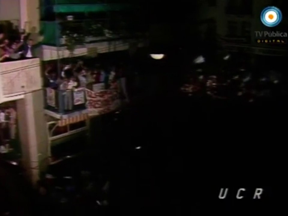 Discurso de Raúl Alfonsín durante el escrutinio provisorio