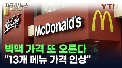 맥도날드, 다음 달 2일부터 13개 메뉴 가격 인상 / YTN