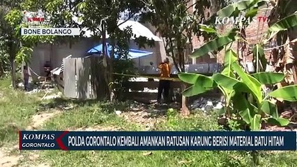 Polda Gorontalo Kembali Amankan Ratusan Karung Berisi Material Batu Hitam