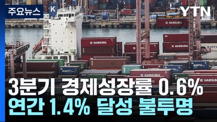 3분기 경제성장률 0.6%...연간 1.4% 달성에 '노란불' / YTN