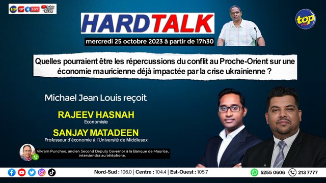 HardTalk Quelles pourraient être les répercussions du conflit au Proche-Orient sur une économie mauricienne déjà impactée par la crise ukrainienne ?