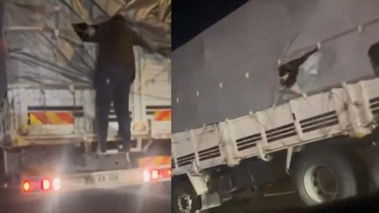 Başakşehir'de kaçak göçmenlerin polisten kaçmaya çalıştığı anlar kamerada