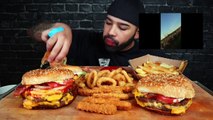 (ASMR NO TALKING) TRIPPLE WHOPPER, DOUBLE WHOPPER, WHOPPER, JR WHOPPERS, CHICKEN FRIES, ONION RINGS