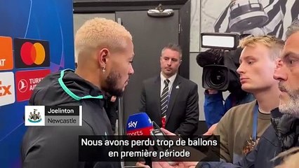 Joelinton : "Nous n'avons pas joué à notre meilleur niveau"