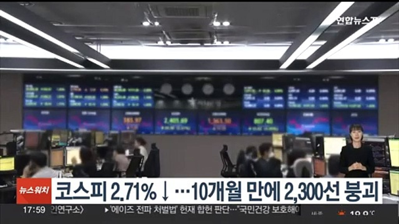 코스피 2.71%↓…10개월 만에 2,300선 붕괴