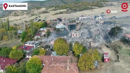 Yangında 47 evin küle döndüğü köy havadan görüntülendi