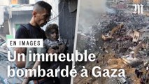 A Gaza, un immeuble de 7 étages en ruines après une salve de bombardements israéliens