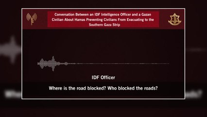 IDF "하마스가 가자 주민 남부 대피 막아" 녹취 공개 / YTN